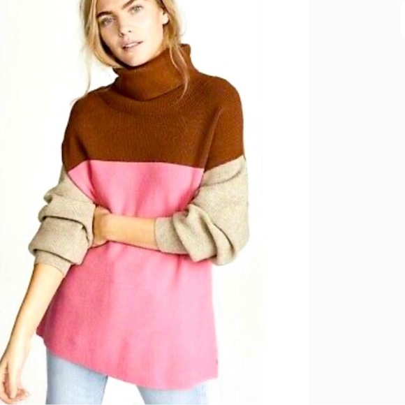 COPY - COPY - Free People Softly Structured Colorblock Turtleneck Sweater.